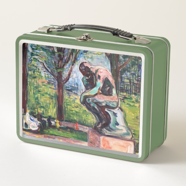 Edvard Munch - The Thinker by Rodin Metal Lunch Box (Front)