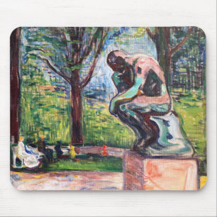 Edvard Munch - The Thinker by Rodin Mouse Pad
