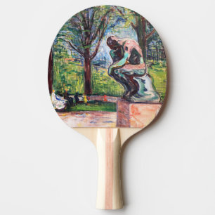 Edvard Munch - The Thinker by Rodin Ping Pong Paddle