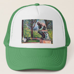 Edvard Munch - The Thinker by Rodin Trucker Hat