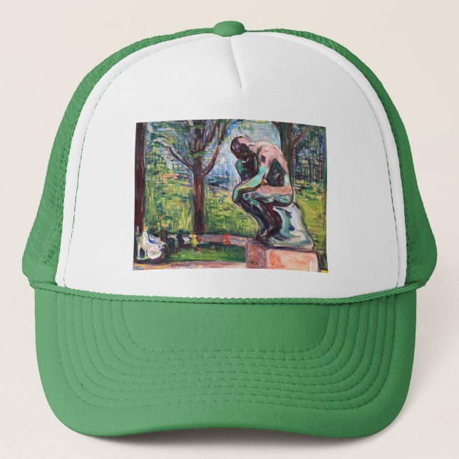Edvard Munch - The Thinker by Rodin Trucker Hat (Front)
