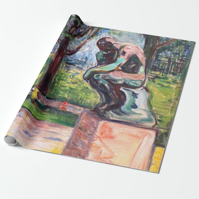 Edvard Munch - The Thinker by Rodin Wrapping Paper (Unrolled)