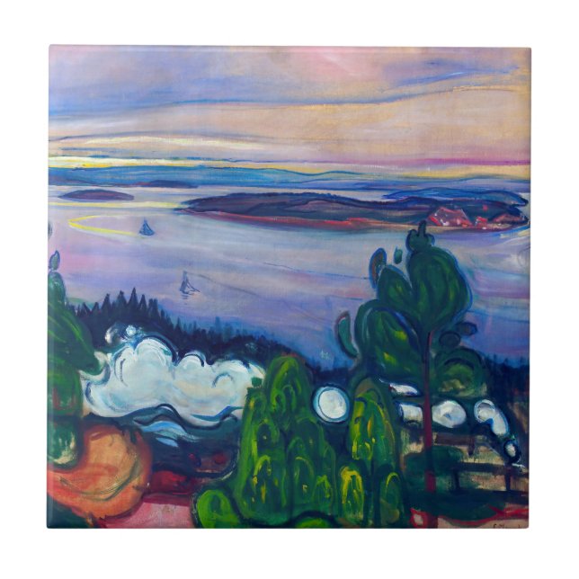 Edvard Munch - Train Smoke Ceramic Tile (Front)