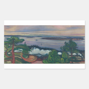 Edvard Munch - Train Smoke Rectangular Sticker