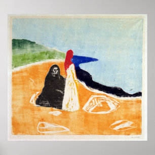 Edvard Munch Two Women on the Shore Poster
