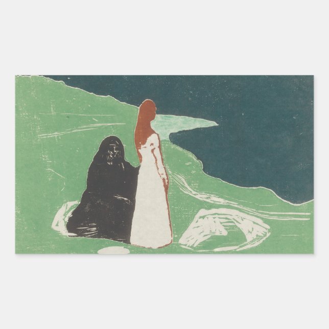 Edvard Munch - Two Women on the Shore Rectangular Sticker (Front)