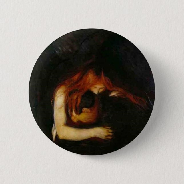 Edvard Munch - Vampire 6 Cm Round Badge (Front)