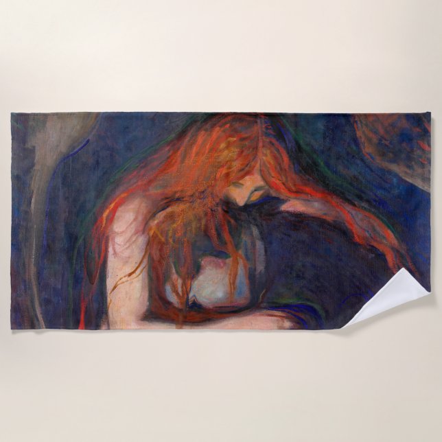 Edvard Munch - Vampire / Love and Pain Beach Towel (Front)
