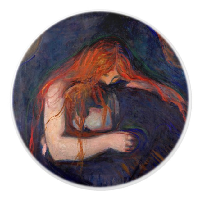 Edvard Munch - Vampire / Love and Pain Ceramic Knob (Front)