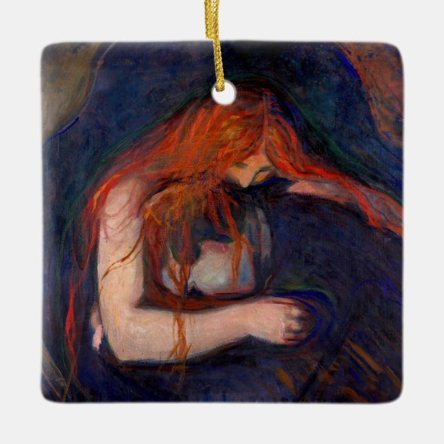 Edvard Munch - Vampire / Love and Pain Ceramic Ornament (Front)