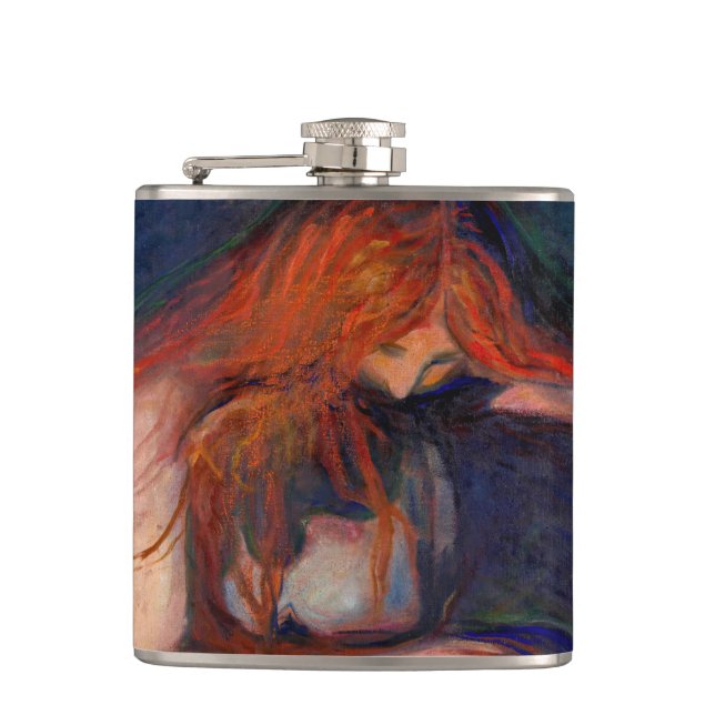 Edvard Munch - Vampire / Love and Pain Hip Flask (Front)