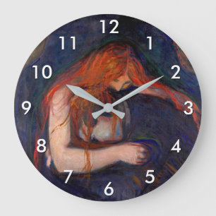 Edvard Munch - Vampire / Love and Pain Large Clock