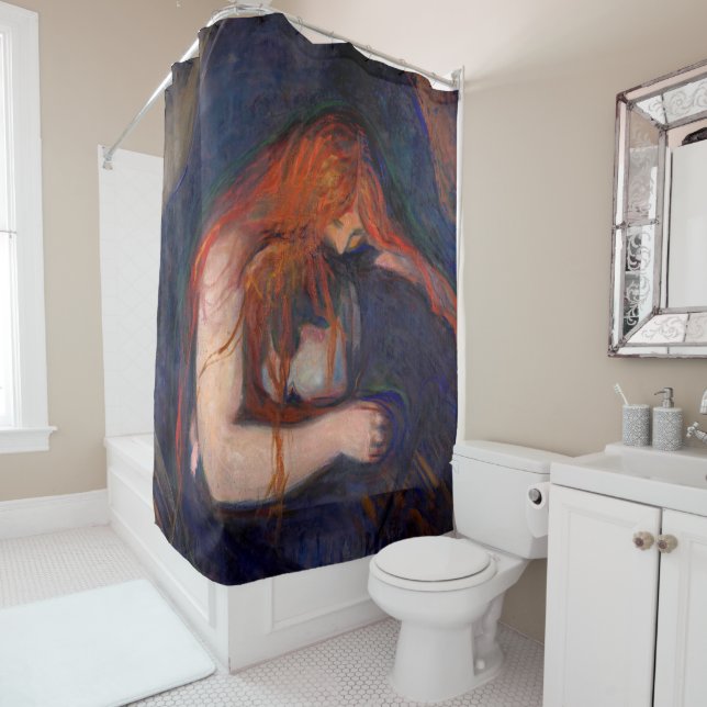 Edvard Munch - Vampire / Love and Pain Shower Curtain (In Situ)