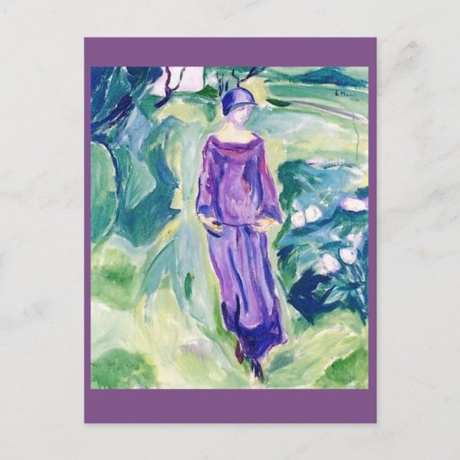 Edvard Munch, Walking in the Garden Postcard (Front)
