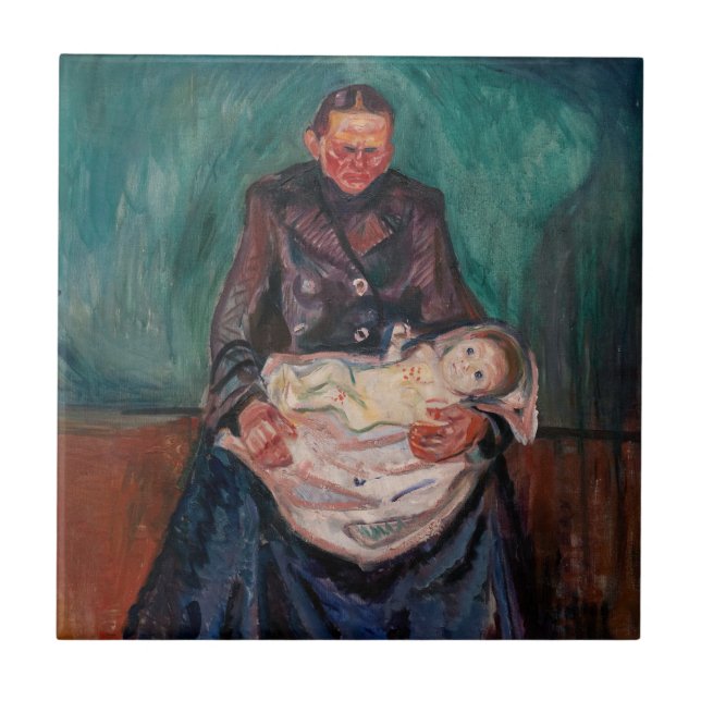 Edvard Munch - Woman with Sick Child, Inheritance Ceramic Tile (Front)