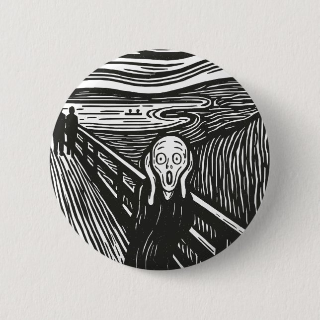 Edvard Munch's Scream 6 Cm Round Badge (Front)