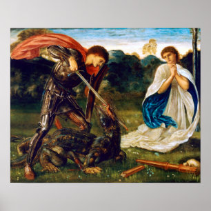 Edward Burne-Jones Fight St. George Kills Dragon Poster