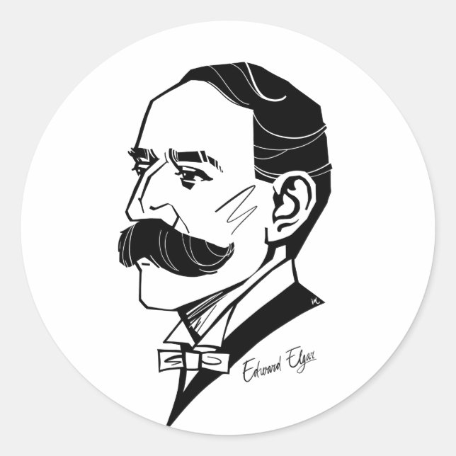 Edward Elgar Classic Round Sticker (Front)
