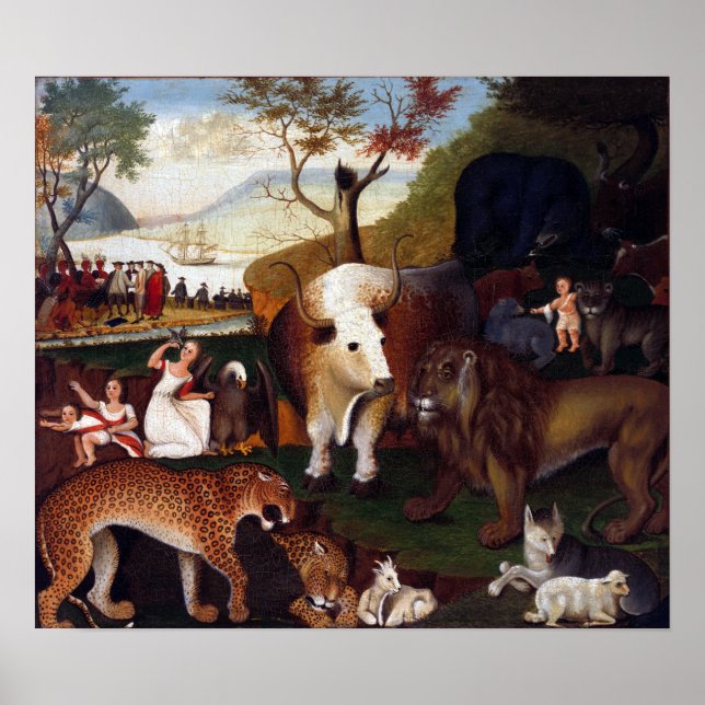 Edward Hicks The Peaceable Kingdom Poster (Front)
