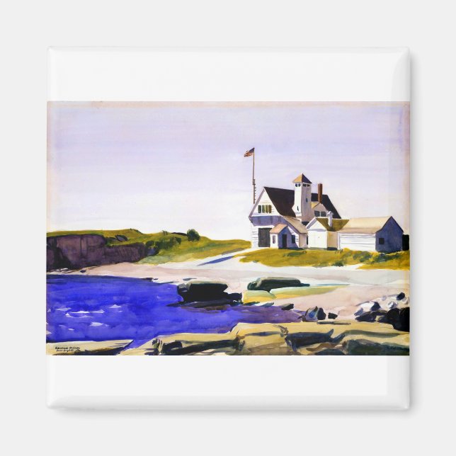 Edward Hopper Coast Guard Station Maine Magnet (Front)
