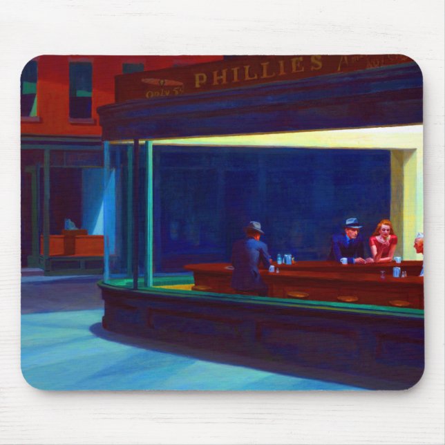 Edward Hopper Nighthawks Mouse Pad (Front)