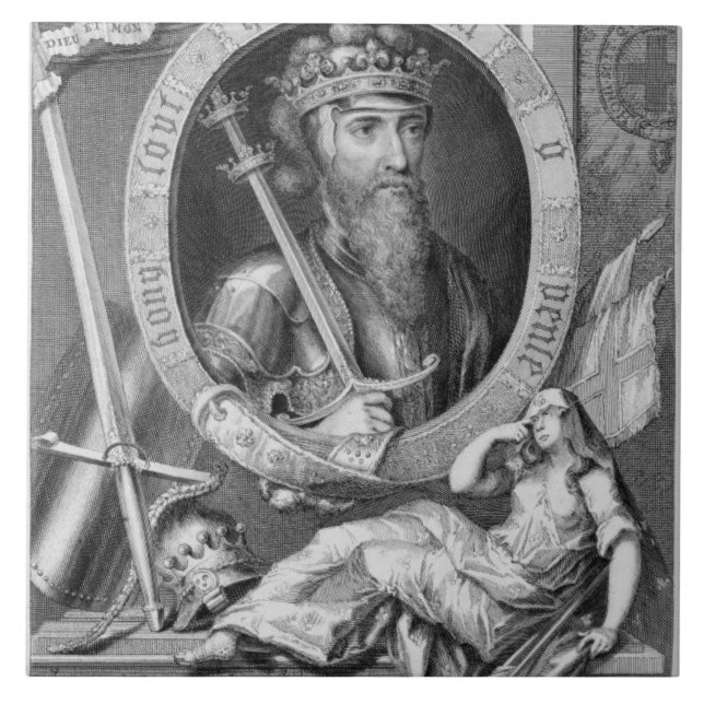 Edward III (1312-77) King of England from 1327, af Tile (Front)