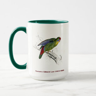 Edward Lear Bird Collection Red Fronted Parakeet Mug