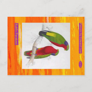 Edward Lear. Kuhl’s Parakeet. Postcard