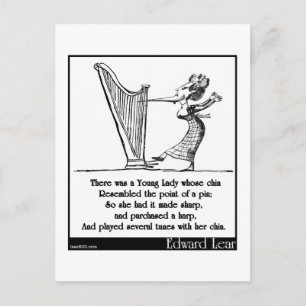 Edward Lear's Young Lady whose chin Limerick Postcard