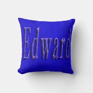 Edward Name Logo On Blue Mosaic, Cushion