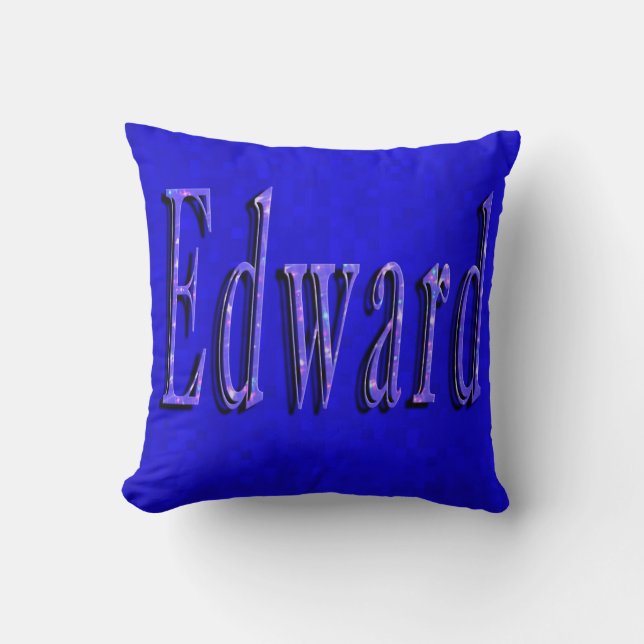 Edward Name Logo On Blue Mosaic, Cushion (Front)