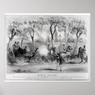 Edward Oxford's attempt to assasinate Queen Poster