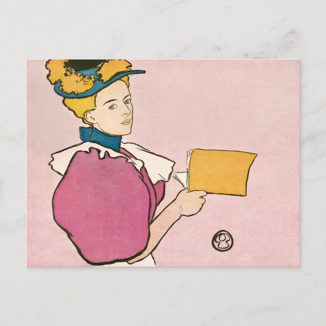 Edward Penfield Illustration of a Woman Poster Postcard (Front)