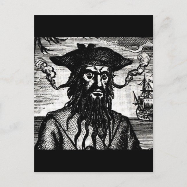 Edward Teach Portrait Postcard (Front)