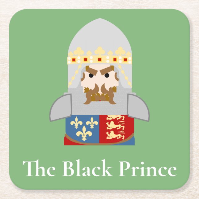 Edward the Black Prince Square Paper Coaster (Front)