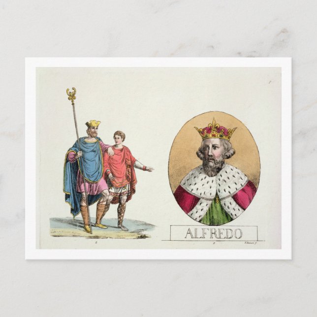Edward the Confessor and King Alfred, plate 7 from Postcard (Front)