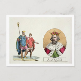 Edward the Confessor and King Alfred, plate 7 from Postcard
