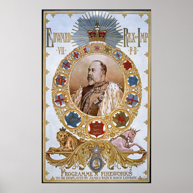 Edward VII, Programme of fireworks Poster (Front)