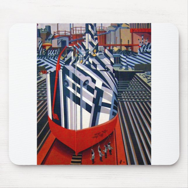 Edward Wadsworth Dazzle Ships at Liverpool Mouse Pad (Front)