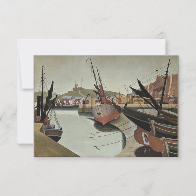 Edward Wadsworth painting, Seaport, Thank You Card (Front)