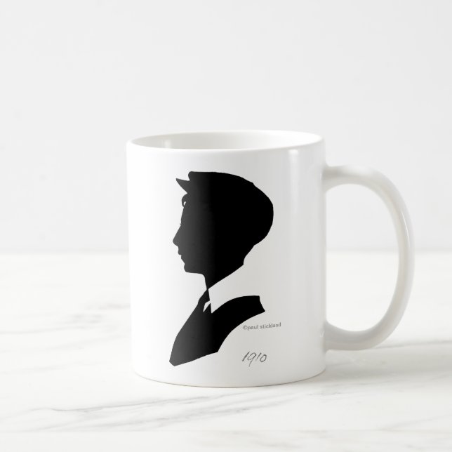 Edwardian Black and White Vintage Silhouette Coffee Mug (Right)