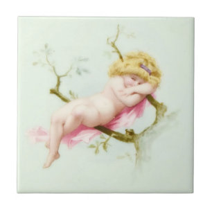 Edwardian Era Angelic BIonde Infant Ceramic Tile