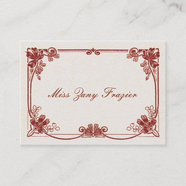 Edwardian French Social Calling Card (Front)