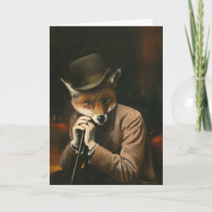 Edwardian Gentleman Fox Greetings Card