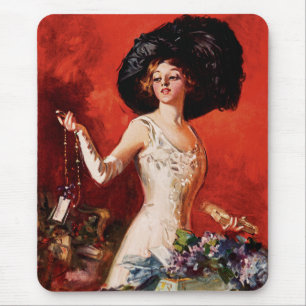 Edwardian Glamour Girl Mouse Pad