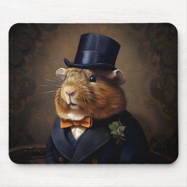 Edwardian Guinea Pig Gentleman Mouse Pad (Front)