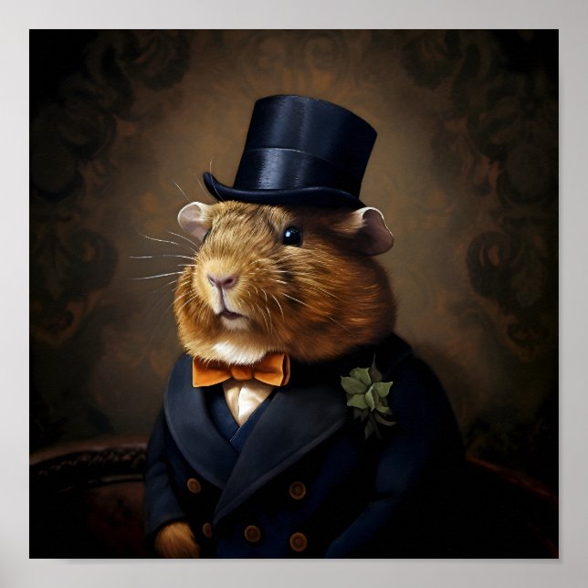 Edwardian Guinea Pig Gentleman Poster (Front)