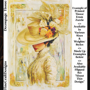 Edwardian Inspired Fashion Lady FR5L Decoupage Tissue Paper
