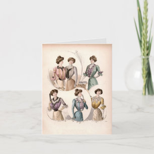 Edwardian Lady Vintage Fashion Illustration Card
