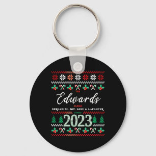 Edwards Family Since 2023 I Ugly Christmas Design Key Ring